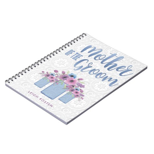 新郎の青いメーソンジャーの花の母 ノートブック (左側)