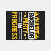 新郎の面白い結婚式前の独身パーティー _5  フリースブランケット (正面(横))