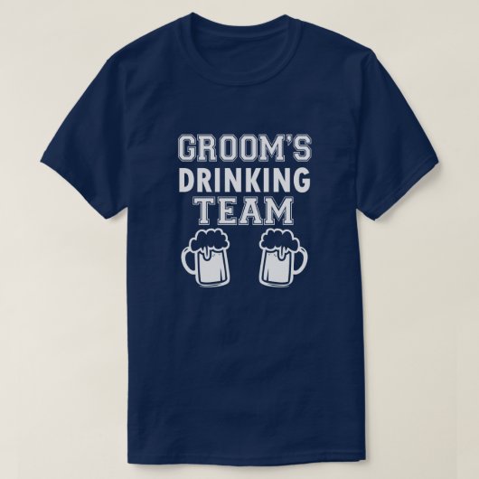 新郎の飲みチームのgroomsmenおもしろいシャツ tシャツ (デザイン正面)