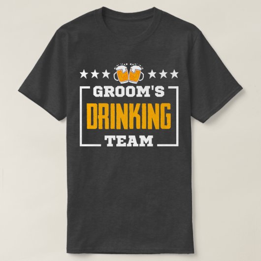 新郎の飲み友達チーム、独身パーティー Tシャツ (デザイン正面)