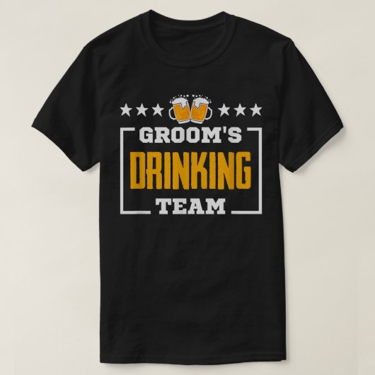 新郎の飲み友達チーム、結婚前パーティー Tシャツ (デザイン正面)