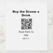 新郎のQRコードをスキャンして飲み代を払う ワインラベル (シングルラベル)