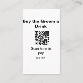新郎のQRコードをスキャンして飲み代を払う 名刺
