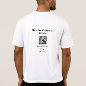 新郎のQRコードをスキャンして飲み代を支払う Tシャツ (裏面)