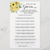 新郎はゲームカードで何とブライダルシャワーを言った？ チラシ (正面)