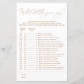 新郎は何て言った?ブライダルシャワーゲーム (正面)