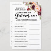 新郎は何と言ったかブライダルシャワーゲームのバイリンガル (正面/裏面)