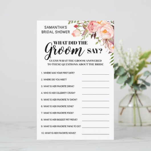 新郎は何と言ったかブライダルシャワーゲームのバイリンガル (スタンド正面)