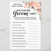 新郎は何と言ったかブライダルシャワーゲームのバイリンガル (正面)