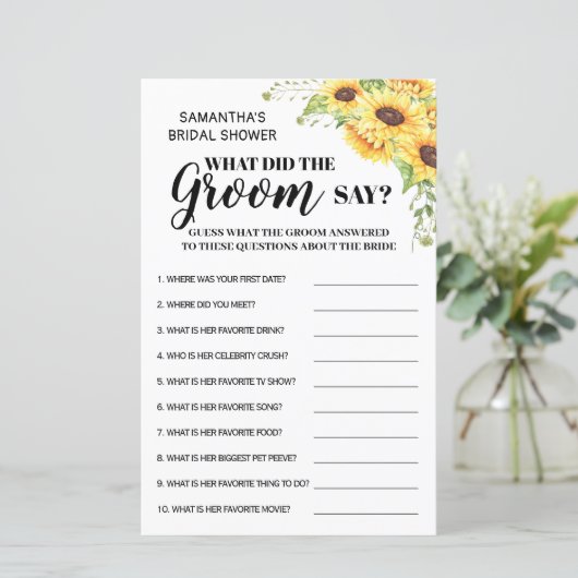 新郎は何と言ったかブライダルシャワーゲームのバイリンガル (スタンド正面)