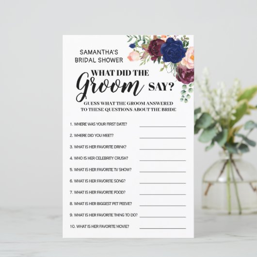 新郎は何と言ったかブライダルシャワーゲームのバイリンガル (スタンド正面)