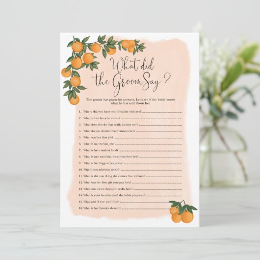 新郎は何と言ったかブライダルシャワーゲームカード (スタンド正面)