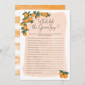 新郎は何と言ったかブライダルシャワーゲームカード (正面/裏面)