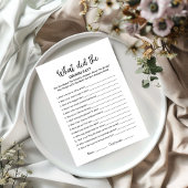 新郎は何と言ったかブライダルシャワーゲームカード