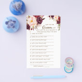 新郎は何と言ったかブライダルシャワーゲームカード チラシ (シングル)