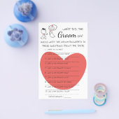 新郎は何と言ったかブライダルシャワーゲームカード チラシ (シングル)