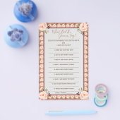 新郎は何と言ったかブライダルシャワーゲームカード チラシ (シングル)