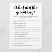 新郎は何と言ったかブライダルシャワーゲーム プログラム (正面)