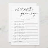 新郎は何と言ったかブライダルシャワーゲーム プログラム (正面/裏面)