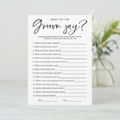 新郎は何と言ったかブライダルシャワーゲーム 招待状 (スタンド正面)