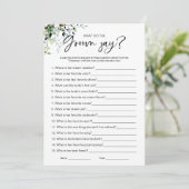 新郎は何と言ったかブライダルシャワーゲーム 招待状 (スタンド正面)
