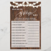 新郎は何と言ったウェスタンブライダルシャワーゲームカード チラシ (正面)