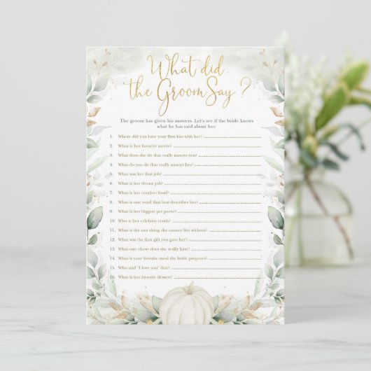 新郎は何と言った秋パンプキンブライダルシャワーゲーム (スタンド正面)