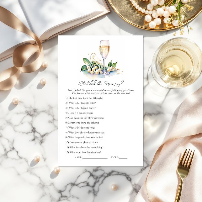 「新郎は何と言った？」 ブライダルシャワーゲーム ("What Did the Groom Say?" Bridal Shower Game)