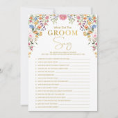 新郎は何と言った | ブライダルシャワーゲーム 招待状 (正面)