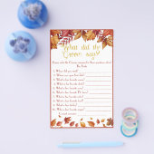 新郎は何と言った？秋のブライダルシャワーゲーム チラシ (シングル)