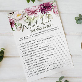 新郎はPeonies Pinkフローラゲームを言う チラシ