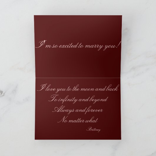 新郎へ カード (内部)