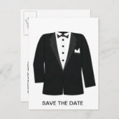 新郎または黒のネクタイのイベント 案内ポストカード (正面/裏面)