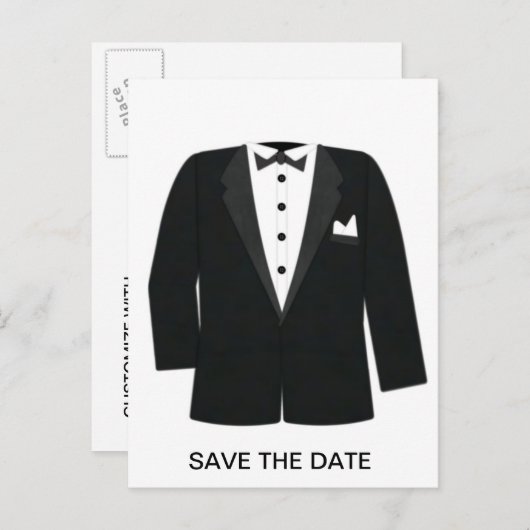 新郎または黒のネクタイのイベント 案内ポストカード (正面/裏面)