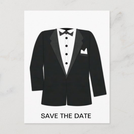 新郎または黒のネクタイのイベント 案内ポストカード (正面)