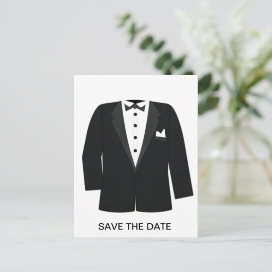 新郎または黒のネクタイのイベント 案内ポストカード (スタンド正面)