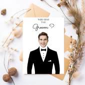 新郎を持つ新郎ブライダルシャワーゲームにガス サンキューカード