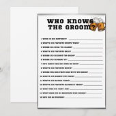 新郎を知るのは誰？ バチェラーパーティゲーム 招待状 (正面/裏面)