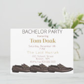新郎を祝うファッション メンズ シューズ 招待状 (スタンド正面)