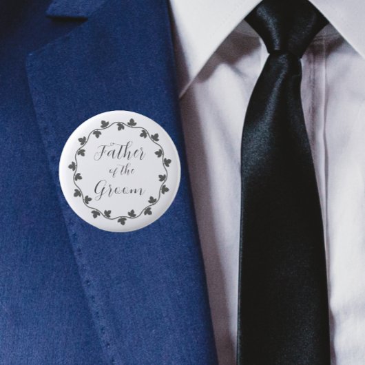 新郎アイビー植物学の結婚父 缶バッジ