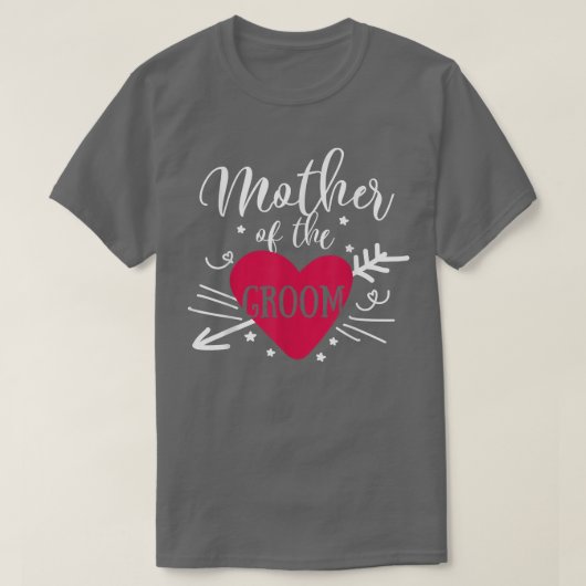 新郎アローのハート結婚とバチェルの母 Tシャツ (デザイン正面)