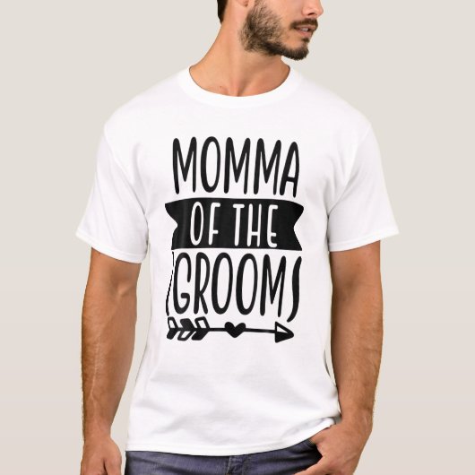 新郎アローハートと結婚独身のママ Tシャツ (正面)