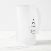 新郎イニシャル名 ウェディング フロストグラスビールジョッキ (正面右)