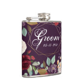 新郎ウイスキーフラスクプラムパープルバラ金ゴールド幾何学模様 フラスク (右)