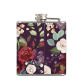 新郎ウイスキーフラスクプラムパープルバラ金ゴールド幾何学模様 フラスク (裏面)