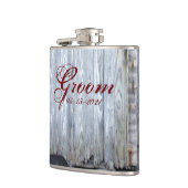 新郎ウイスキーフラスクホワイトウォッシュウッドバーンドールクーン フラスク (左)