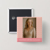 新郎エレガントの母コーラルピンク 缶バッジ (正面&裏面)