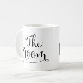 新郎エレガント黒の書台本結婚の コーヒーマグカップ (正面左)