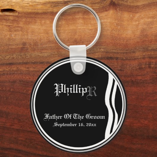 新郎キープサキーチェーンのカスタマイズ可能な父親 キーホルダー (正面)