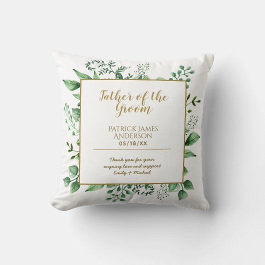 新郎グロムスマンの記念カスタム父 クッション (正面)